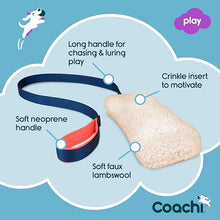 Load image into Gallery viewer, Coachi Chase &amp; Crinkle Navy, Coral &amp; Faux Lambswool